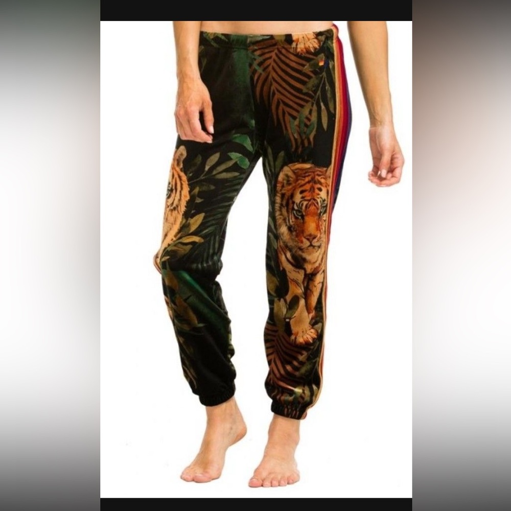 Aviator Nation Velvet Tiger Tropical Joggers